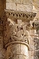 Capital decorated with intertwined beasts derived from Insular art. Grande-Sauve Abbey, France