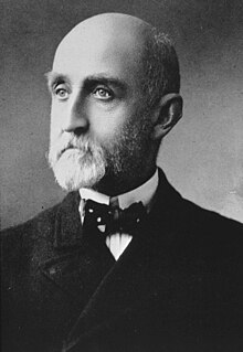 A picture showing Rear-admiral Alfred Thayer Mahan, an American strategist and writer of The Influence of Sea Power upon History.