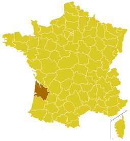 Locator map for Archdiocese of Bordeaux