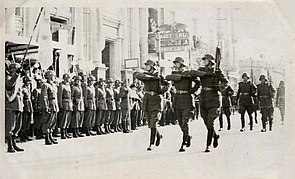 Argentinian soldiers using the salutes