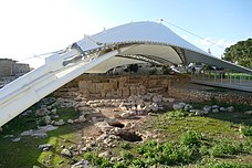 Protective tent around the site