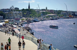 The cityscape of Kotka with the harbour.