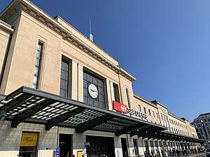 Haupteingang des Genfer Hauptbahnhofs Cornavin