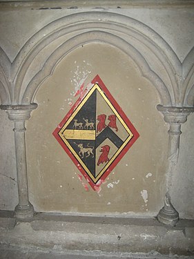 The arms of Sophia Sheppard (née Routh) showing the arms impaled, meaning that she survived her husband.