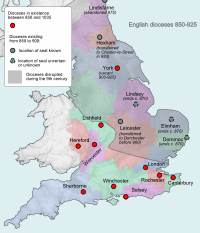 England diocese map pre-925
