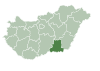 Map of Hungary highlighting Csongrád County