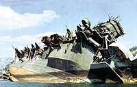 Amagi capsized in Kure harbor, 1946