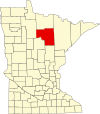State map highlighting Itasca County