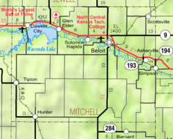 KDOT map of Mitchell County (legend)