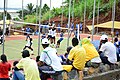 People watching volleyball match