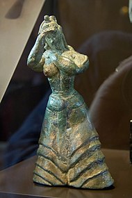 Minoan praying woman in bronze, 16th century BC