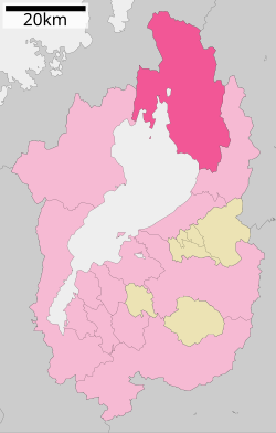 Location of Nagahama in Shiga Prefecture