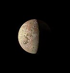 Io, viewed by JunoCam Several Volcanos (15 October 2023)