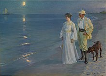 Summer Evening at Skagen Beach – The Artist and his Wife (1899).