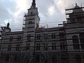 The Suceava Administrative Palace photographed in early January 2023, undergoing reparation works after the March 2021 fire.