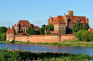 Malbork Castle viewed from across the Nogat river