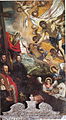 Risen Christ & St Andrew with Morosini family by Jacopo & Domenico Tintoretto (above Morosini altar to left of sanctuary)