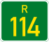 Regional route R114 shield