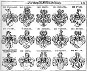 Wappen in Siebmachers Wappenbuch, Tafel 212 in Teil 1, zwischen 1701 und 1705, bei Nürnbergische Adeliche Geschlecht: (Patrizier der Reichsstadt Nürnberg)