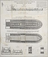 A plan of the slave ship Brookes, showing the extreme overcrowding experienced by enslaved people on the Middle Passage