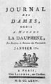 Titelblatt der Zeitschrift Journal des Dames, 1774
