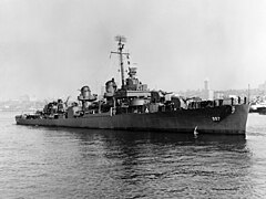 USS Johnston (DD-557) underway on 27 October 1943 (NH 63495)