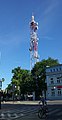 100 meters high television mast in the telecommunications complex in the city center