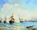 The Battle of Reval by Alexey Bogolyubov after Ivan Aivazovsky's painting