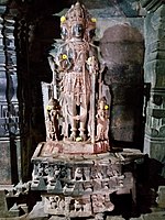 Chaturmukha, four-faced Brahma inside with Jaina-base decoration