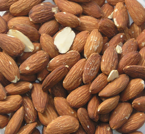 Harvested almonds