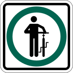 RB-79 Cyclists must dismount their bikes and walk