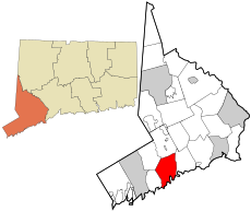 Norwalk's location within Fairfield County and Connecticut