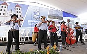 Salvadoran country side musicians with traditional cowboy clothing