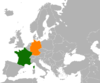 Location map for France and Germany.