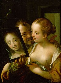 Hans von Aachen's Couple with a mirror, c. 1596.