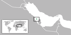 Location of Bahrain (in green)