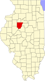 Map of Illinois highlighting Peoria County