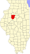 State map highlighting Peoria County