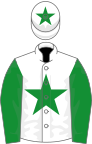White, green star and sleeves, star on cap