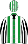 Green and white stripes, black and white striped sleeves