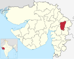 Location of the district in Gujarat