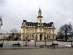Nowy Sącz Market Square with the city hall