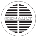 Das Gitter-Form-Logo mit Renault-Schriftzug. 1923 bis 1925