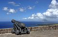 Cannon and the island of Sint Eustatius