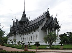 Sanphet Prasat Throne Hall, Ayuthayan kings' palace, replica in Muang Boran