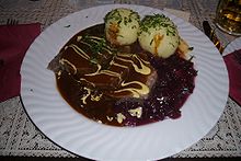 Sauerbraten with Kartoffelklöße (potato dumplings)