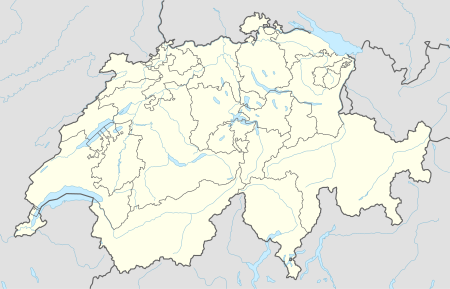 Map of Switzerland with the locations of the Challenge League clubs