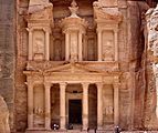 The Khazneh at Petra is believed to be Nabataean King Aretas IV's mausoleum.