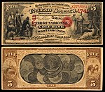 alt1=$5 National Gold Bank Note, The First National Gold Bank of San Francisco