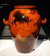 Rookwood Pottery Company vase by Albert Robert Valentien, 1893, earthenware with mahogany glaze